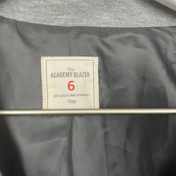 Gap The Academy Blazer 6 Gray/Yellow Double Knit Ponte Ribbon Contrast Stylish - Picture 2 of 12